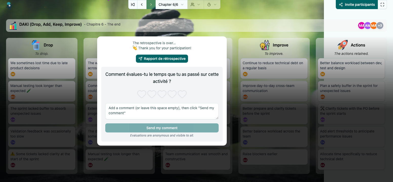 DAKI (Drop, Add, Keep, Improve) - end