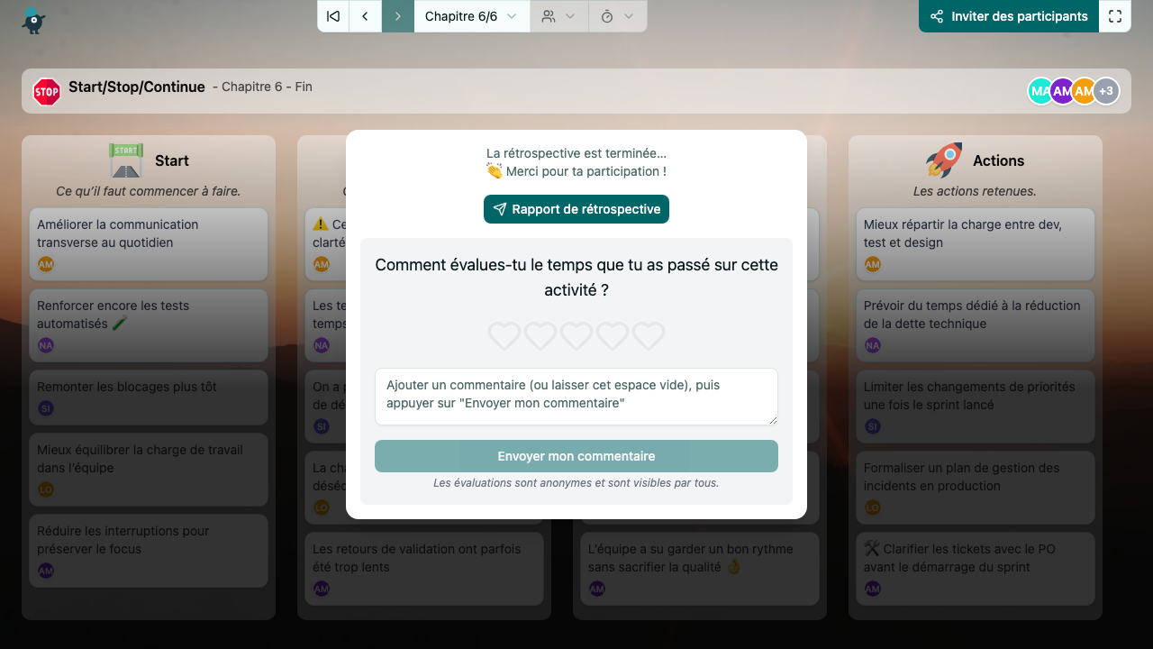 Start/Stop/Continue - end