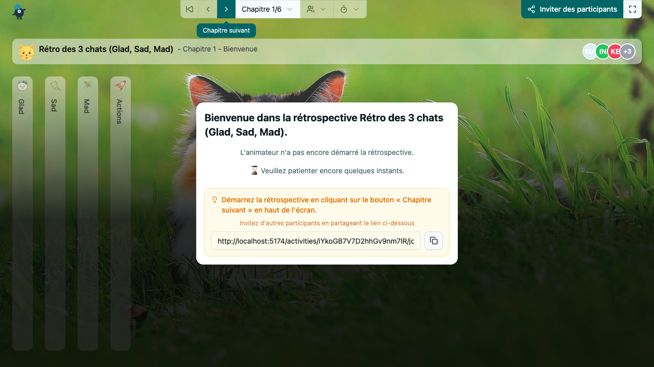 Rétro des 3 chats (Glad, Sad, Mad) - welcome